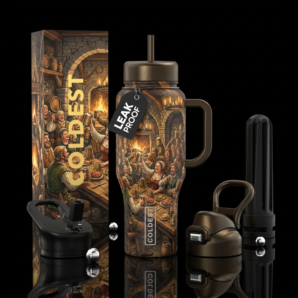 Tavern party water bottle design