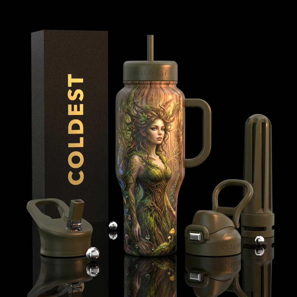 Wood Nymph water bottle design