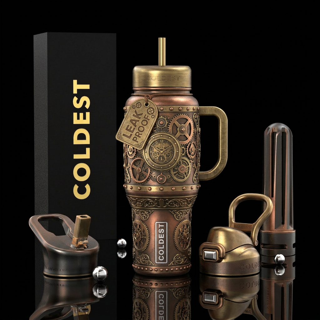 Steampunk Tumbler water bottle design