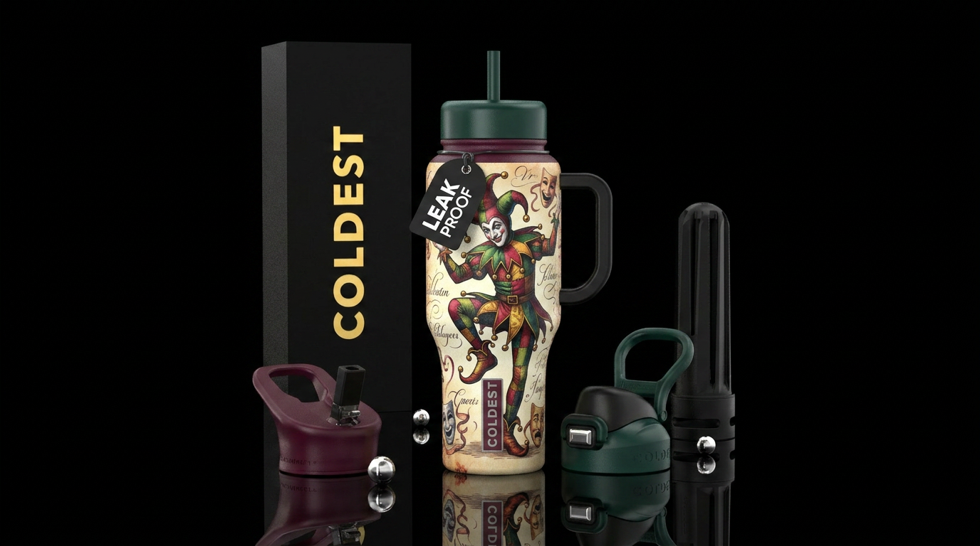 Shakespearian Jester water bottle design