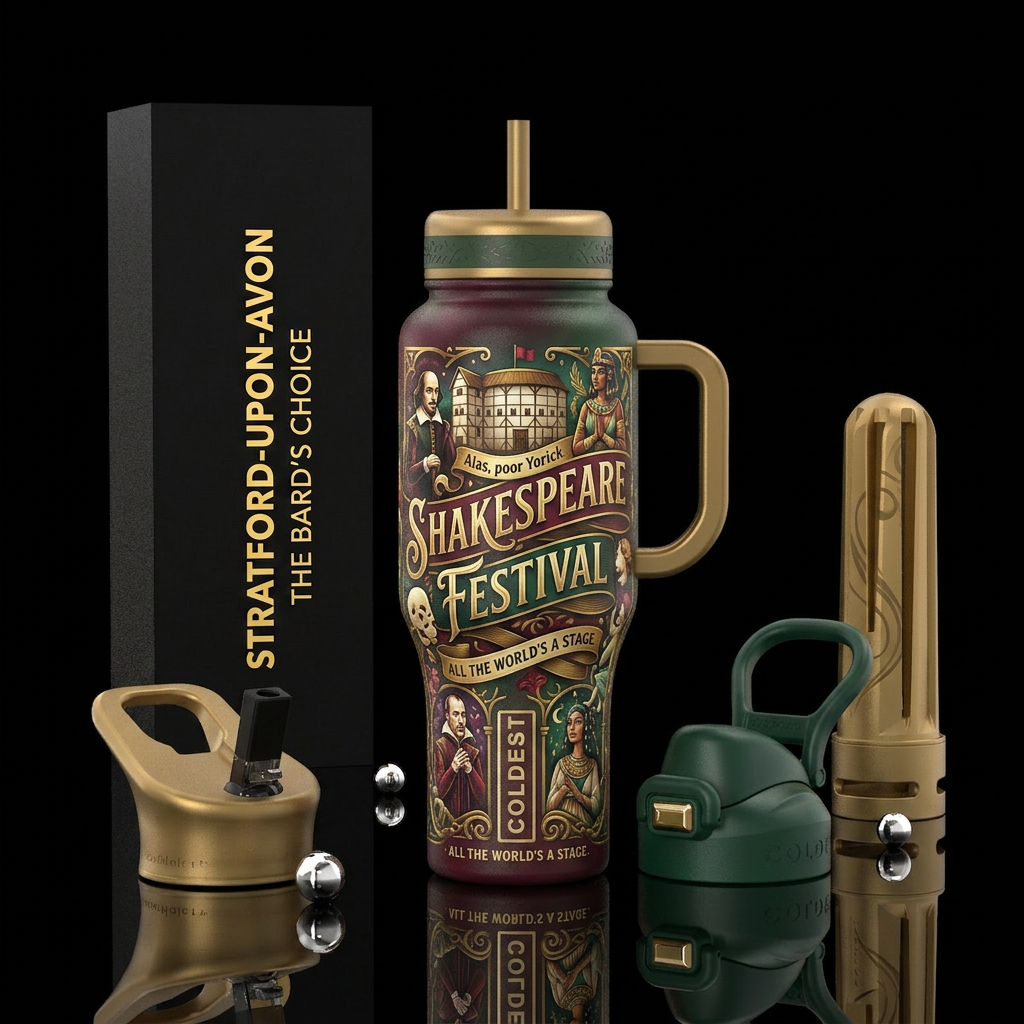Shakespeare Festival water bottle design