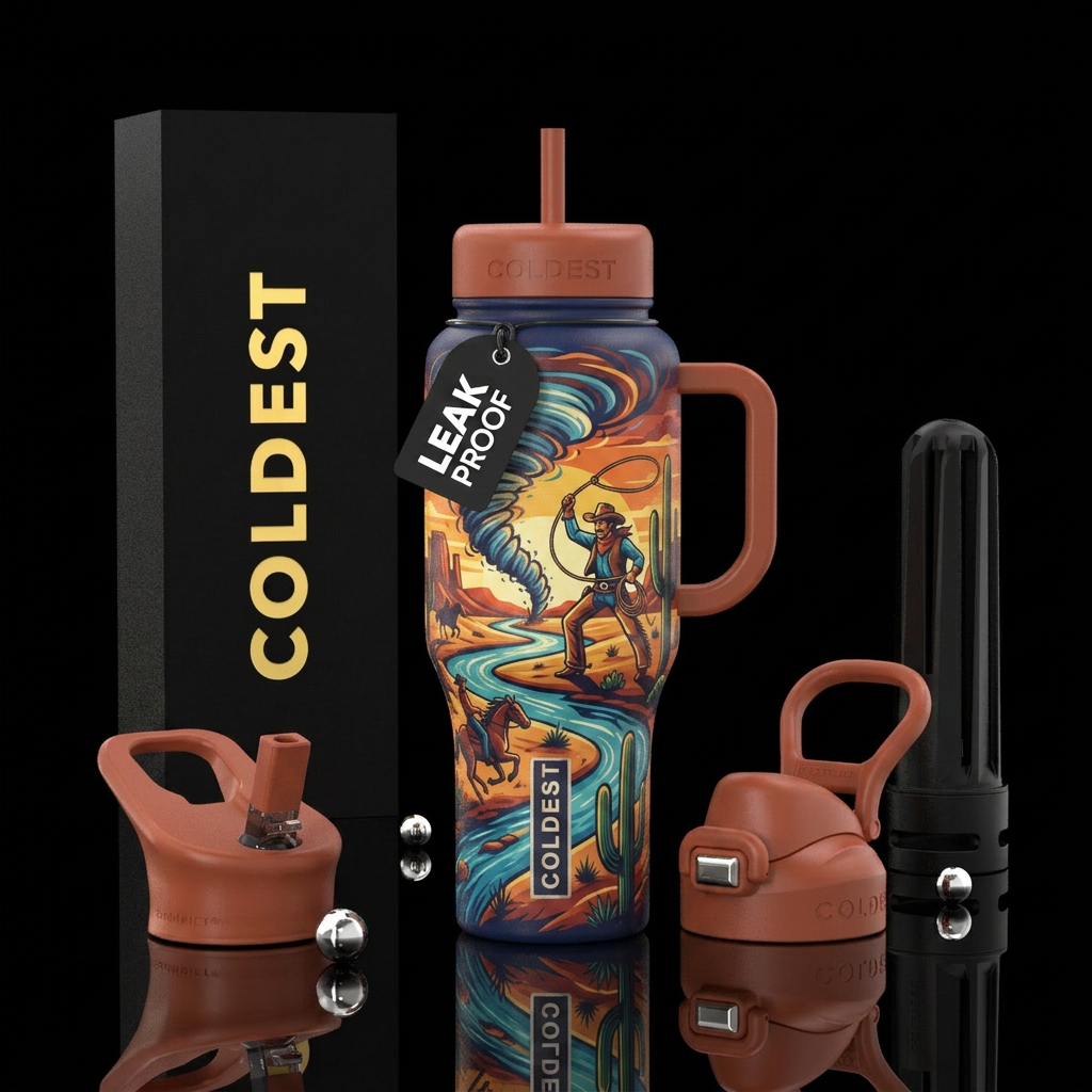 Pecos Bill water bottle design