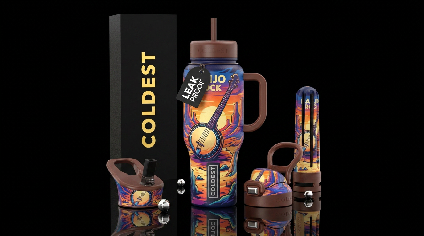 Banjo Rock water bottle design