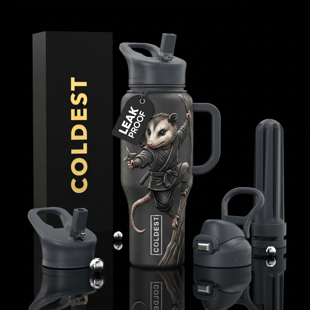 possum ninja water bottle design