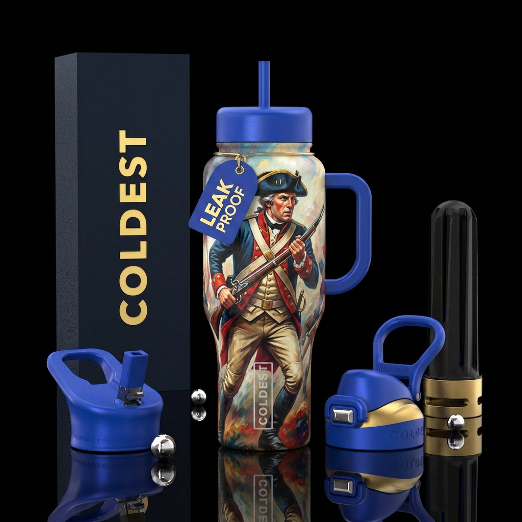 American Revolution Soldier Charging water bottle design