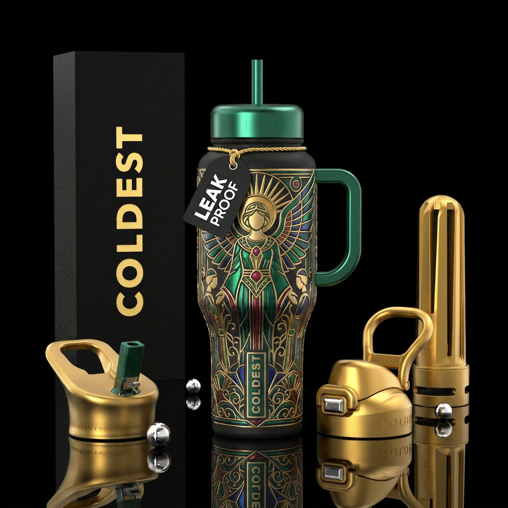 Art Deco Angel water bottle design