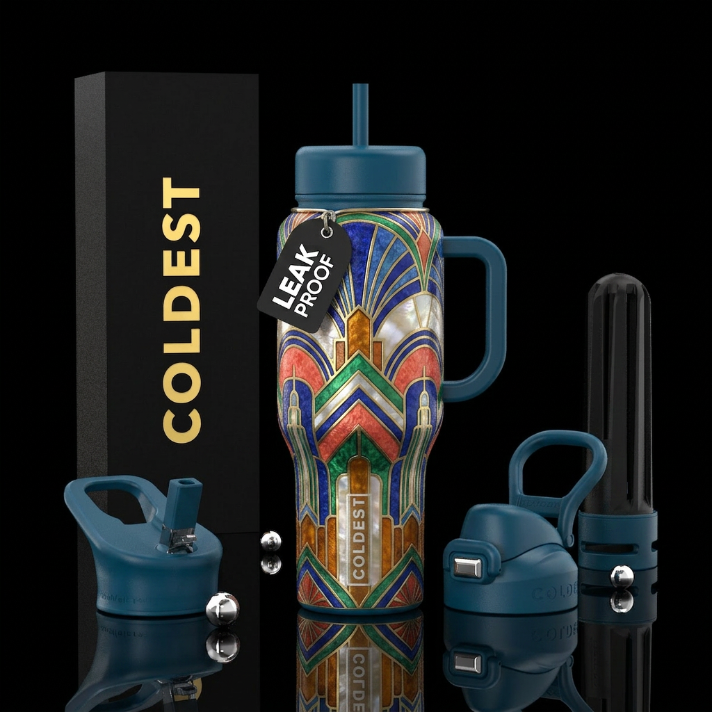 Art Deco Architecture water bottle design
