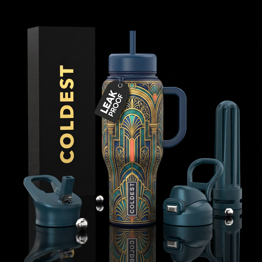 Art Deco Arch Architecture water bottle design