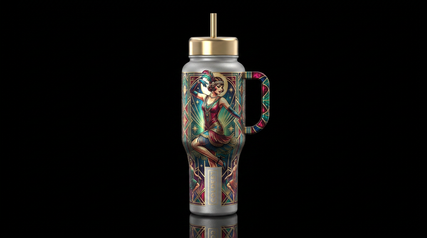 Flapper Dancer Dancing water bottle design