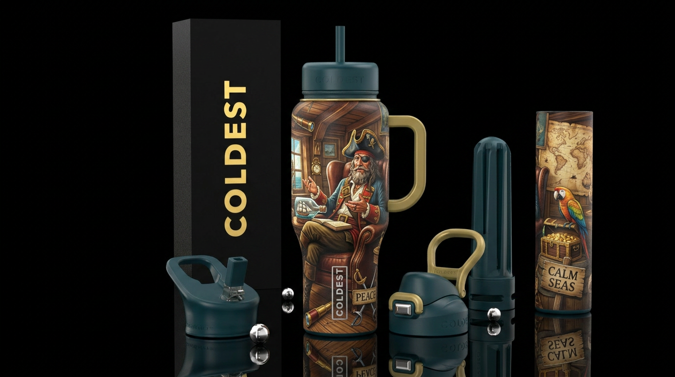 Pirate Therapist water bottle design