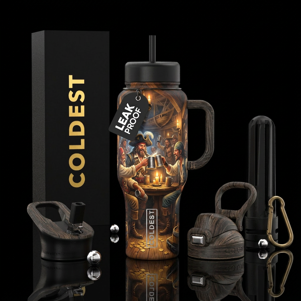 Pirates Drinking in a Tavern water bottle design