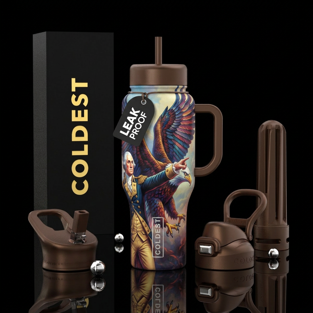 George Washington Sending an American Eagle out to... water bottle design