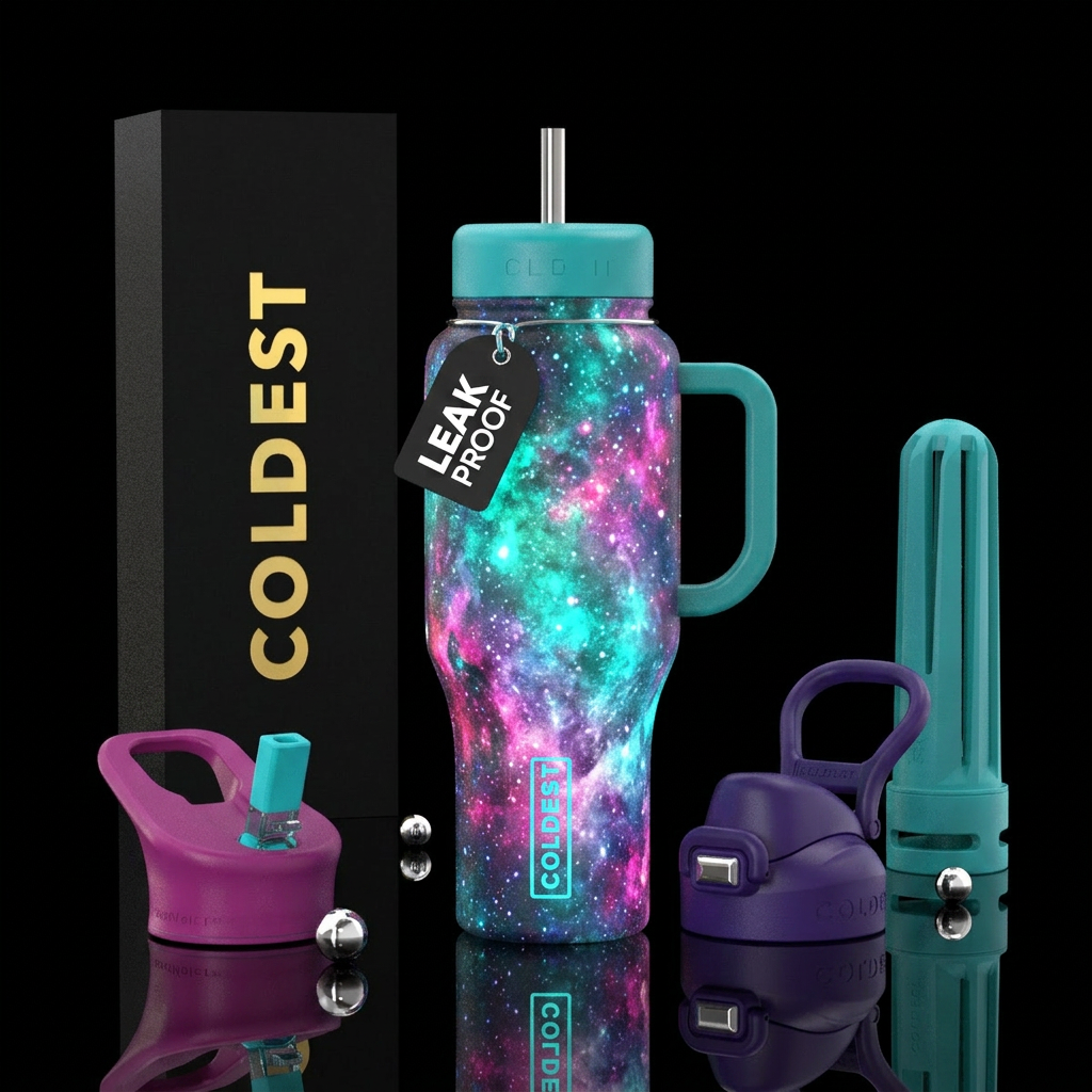 glowie, magical, vibrant,cute, matching box water bottle design