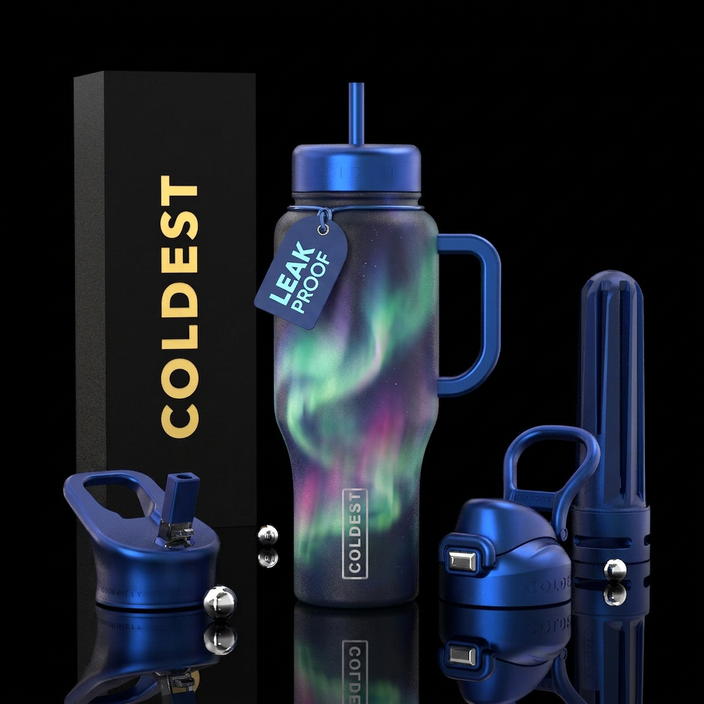 soft, sloth, summer vibes, bold, northern lights, ... water bottle design