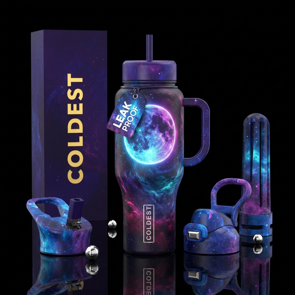 Under the neon moon water bottle design