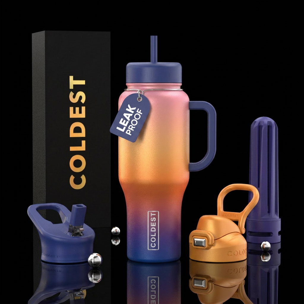 Sunrise meets sunset water bottle design