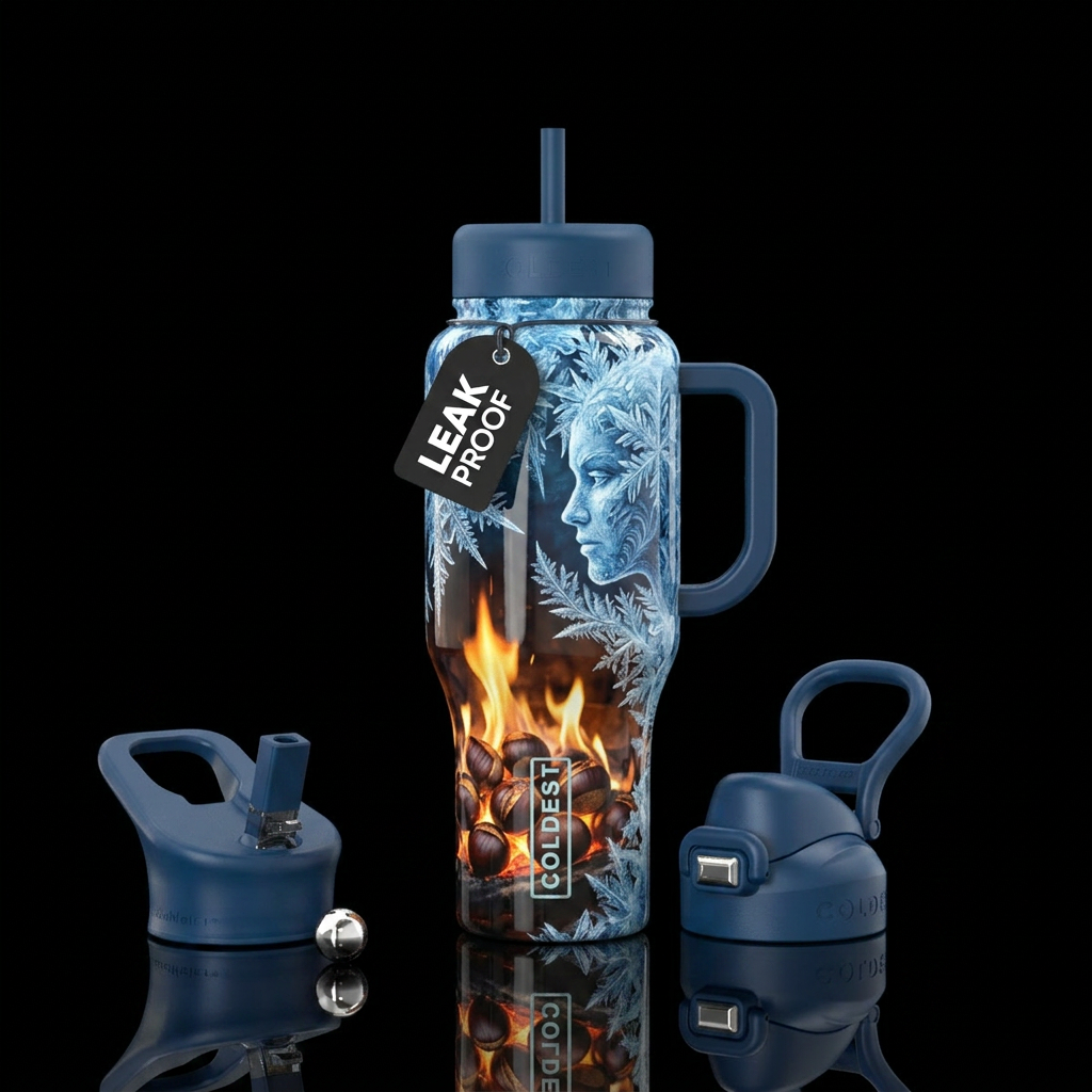 Chestnuts roasting on an open fire, jack frost nip... water bottle design