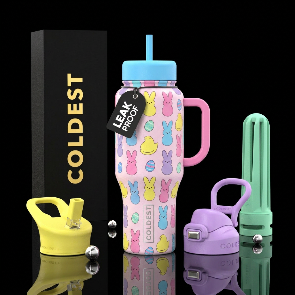 Peeps, easter, spring water bottle design