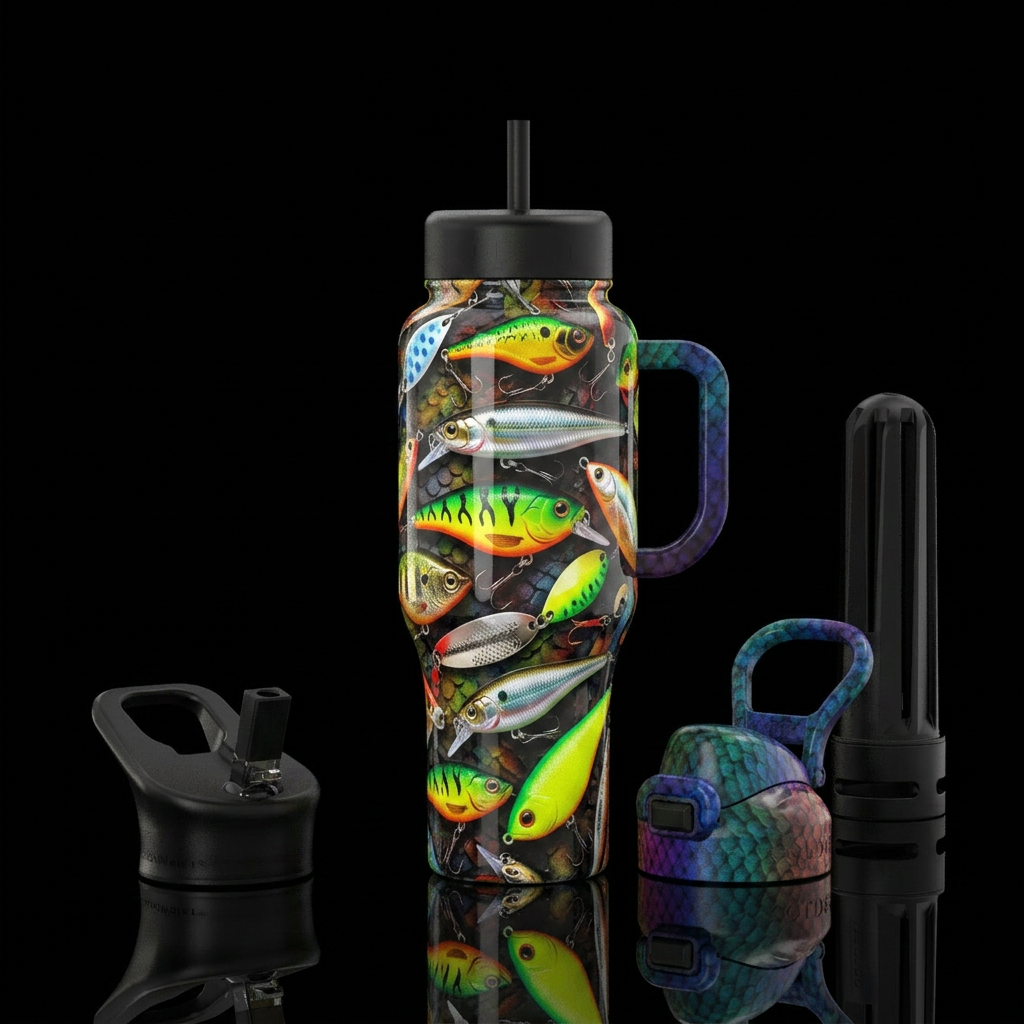 Fishing lure water bottle design