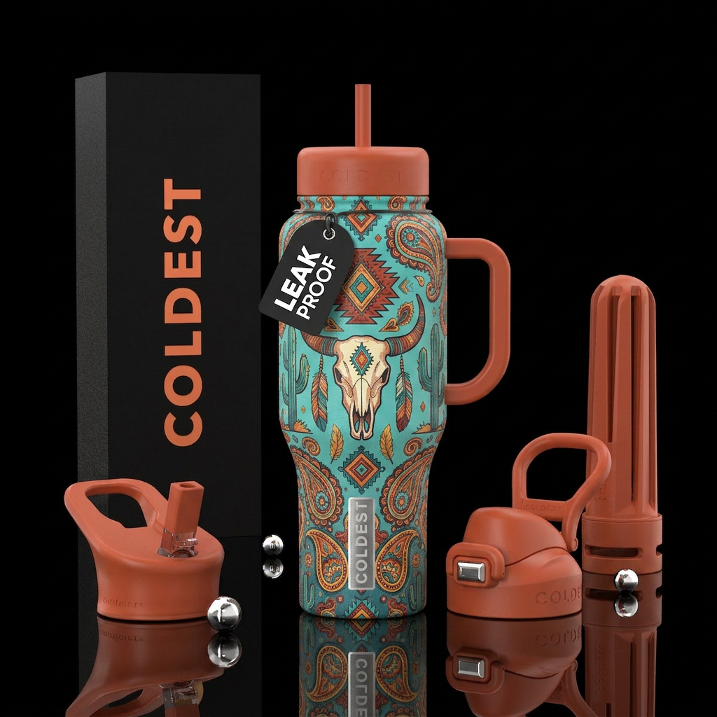 Boho western water bottle design