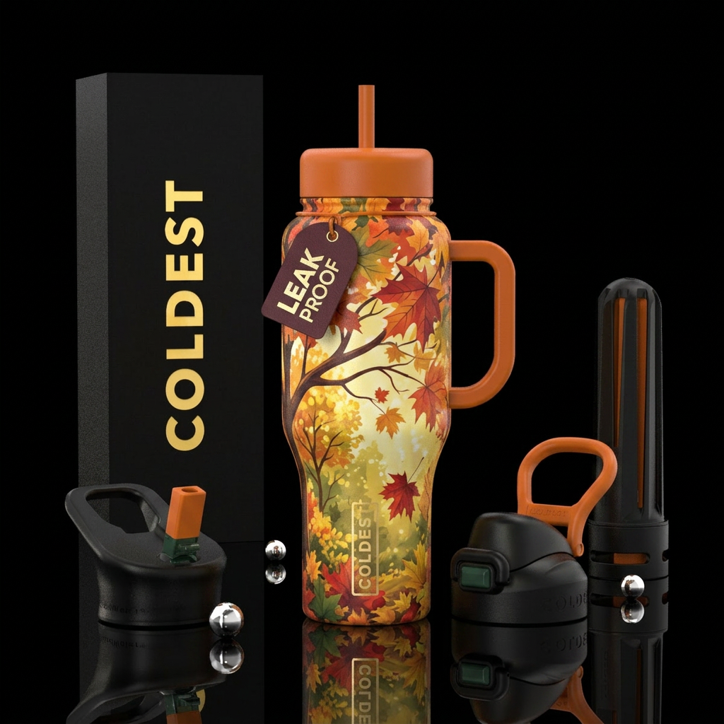 Autumn day water bottle design