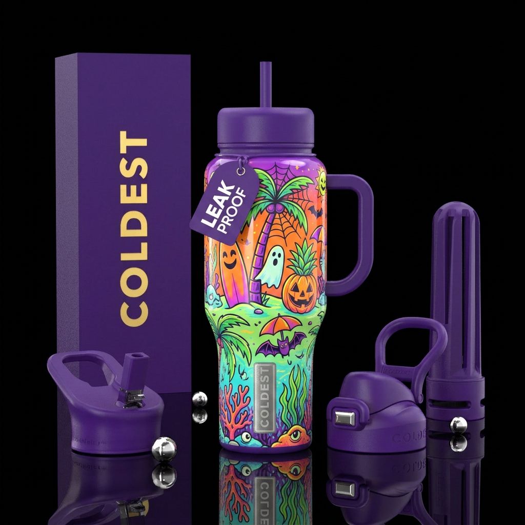 Summer halloween water bottle design