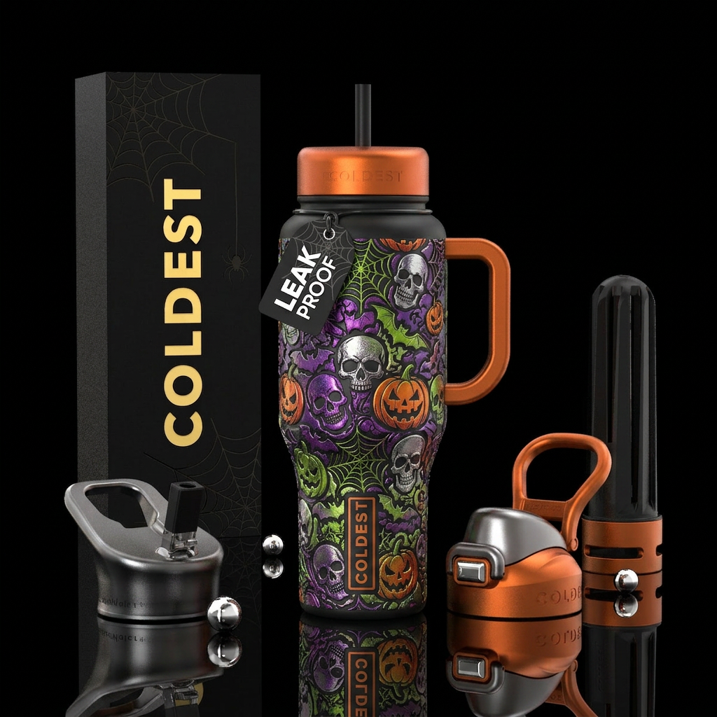 Halloween delight water bottle design