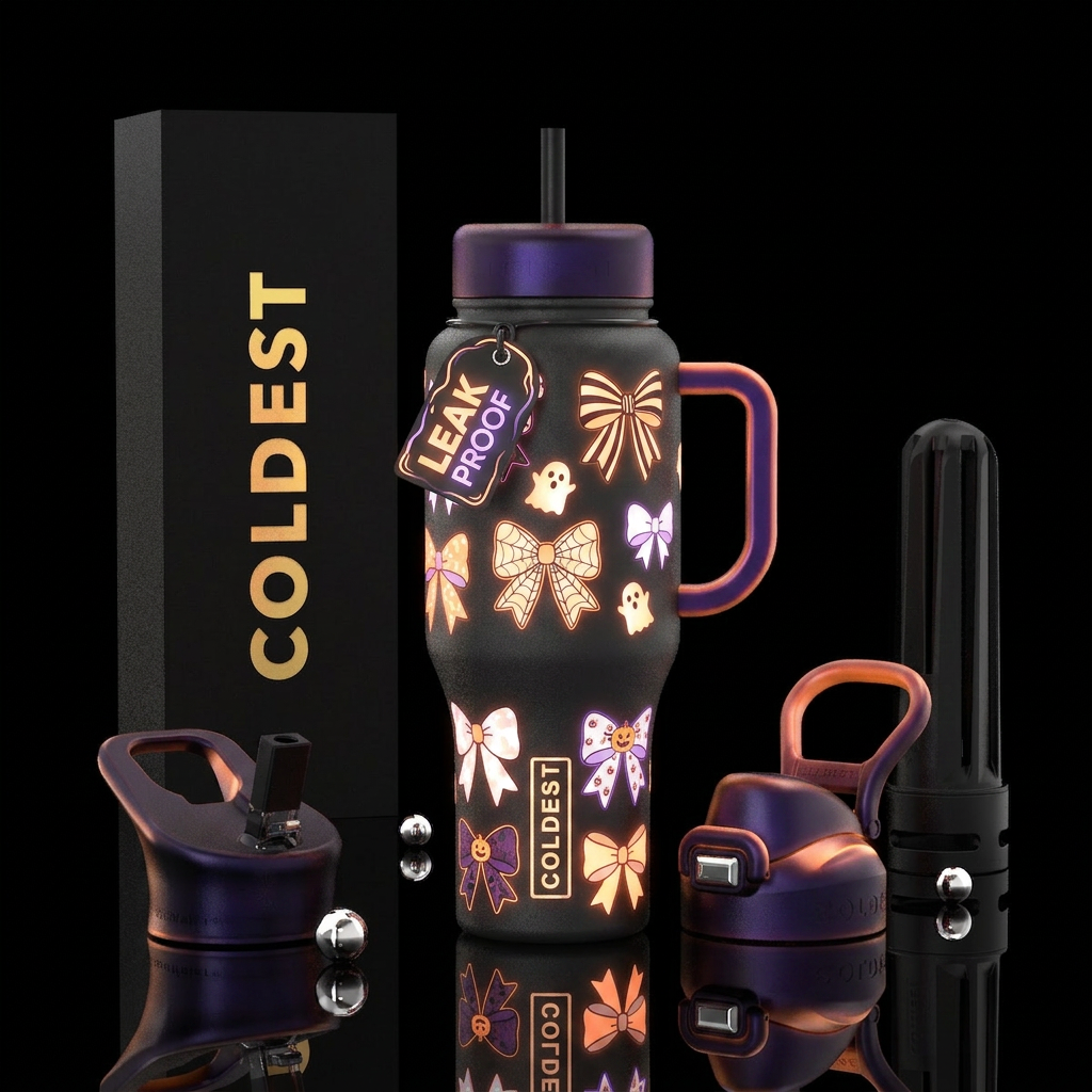 Halloween Bows, glowie water bottle design