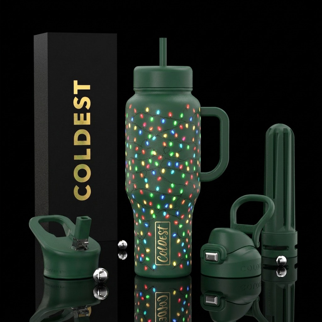 Glowie christmas lights, christmas, water bottle design