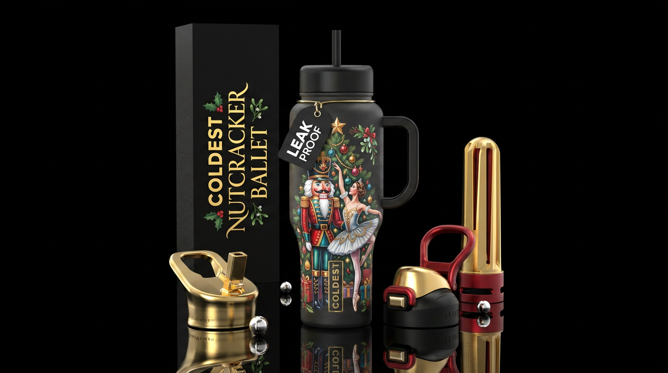 Christmas,  nutcracker,  ballerina water bottle design