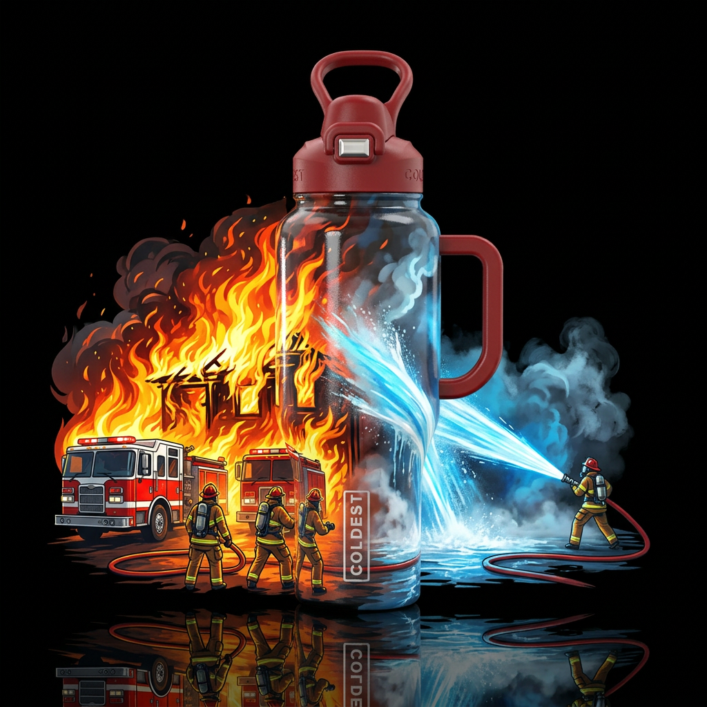 Fully Involved Fire water bottle design