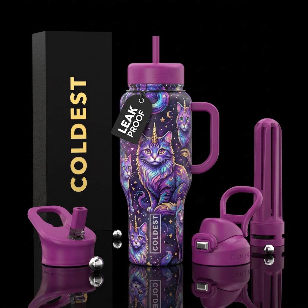 Caticorn water bottle design