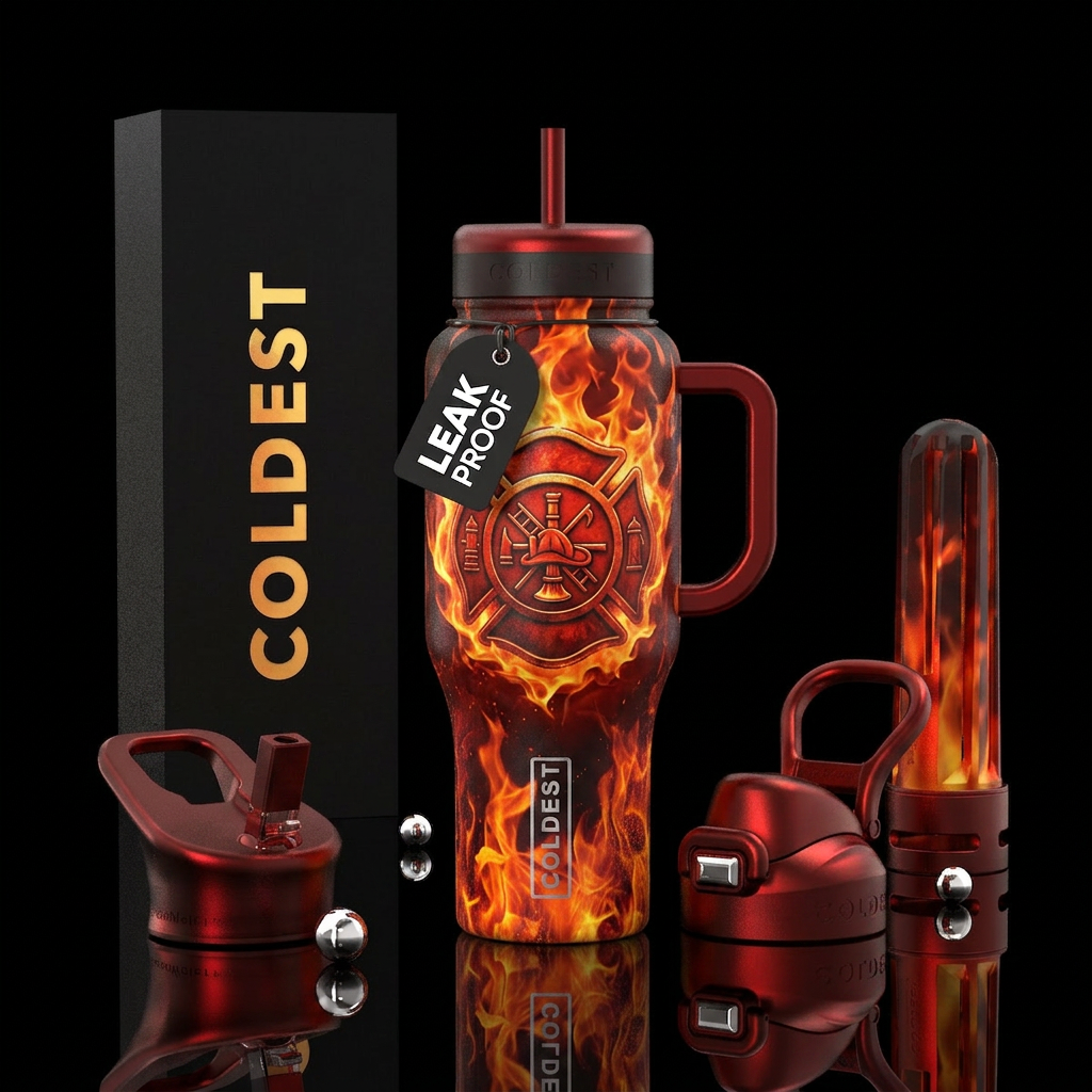 Firefighter Maltese Cross water bottle design