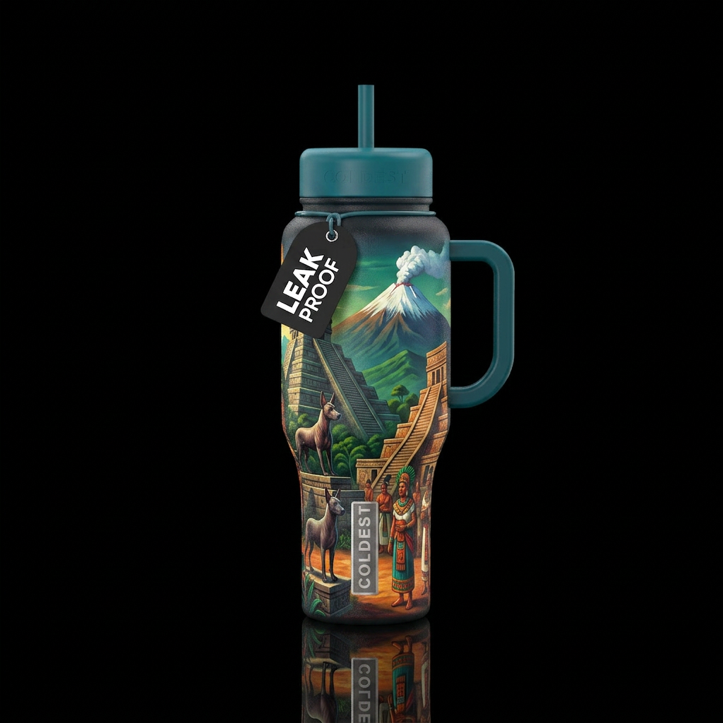 Ancient Mexico water bottle design