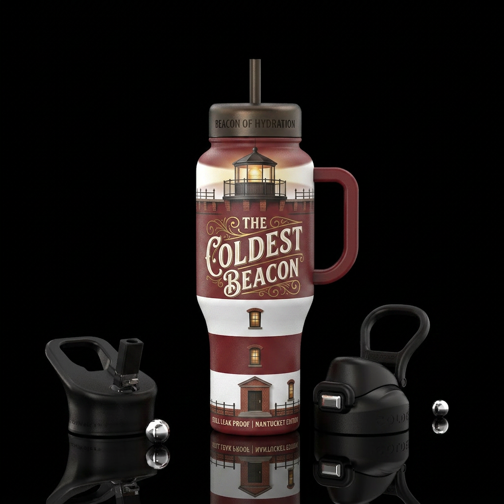 The whole bottle looking like a lighthouse water bottle design