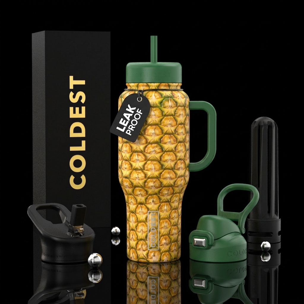 Make the bottle look like a pineapple water bottle design