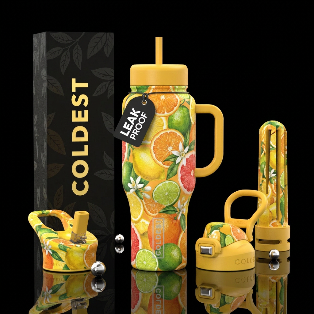 Citrus fruits water bottle design