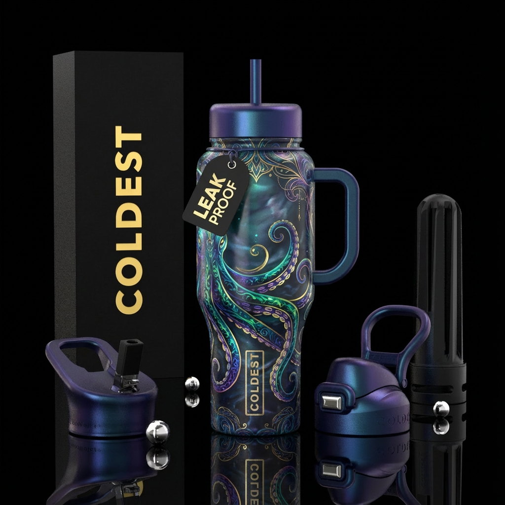 Glowie Kraken water bottle design