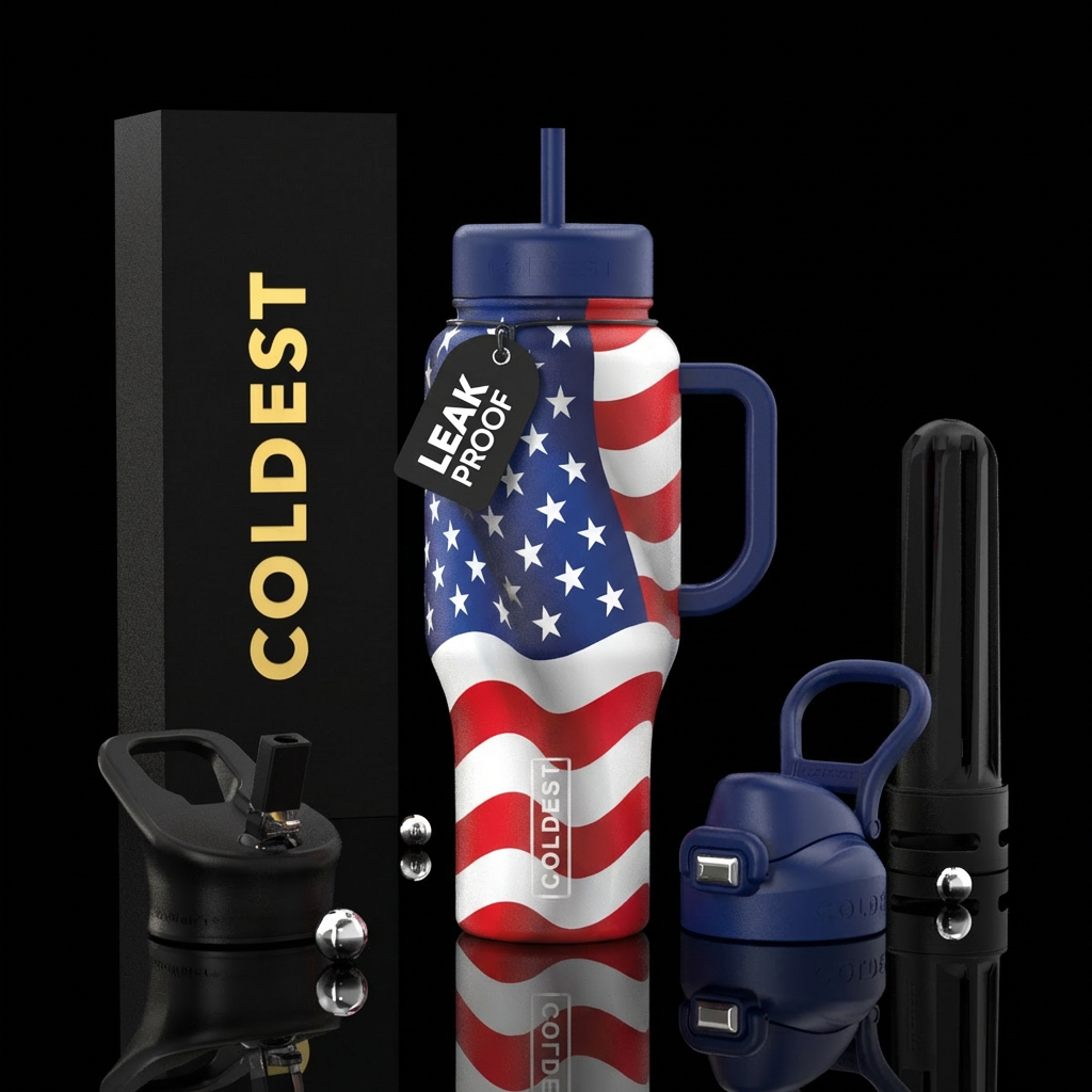 Star spangled banner water bottle design