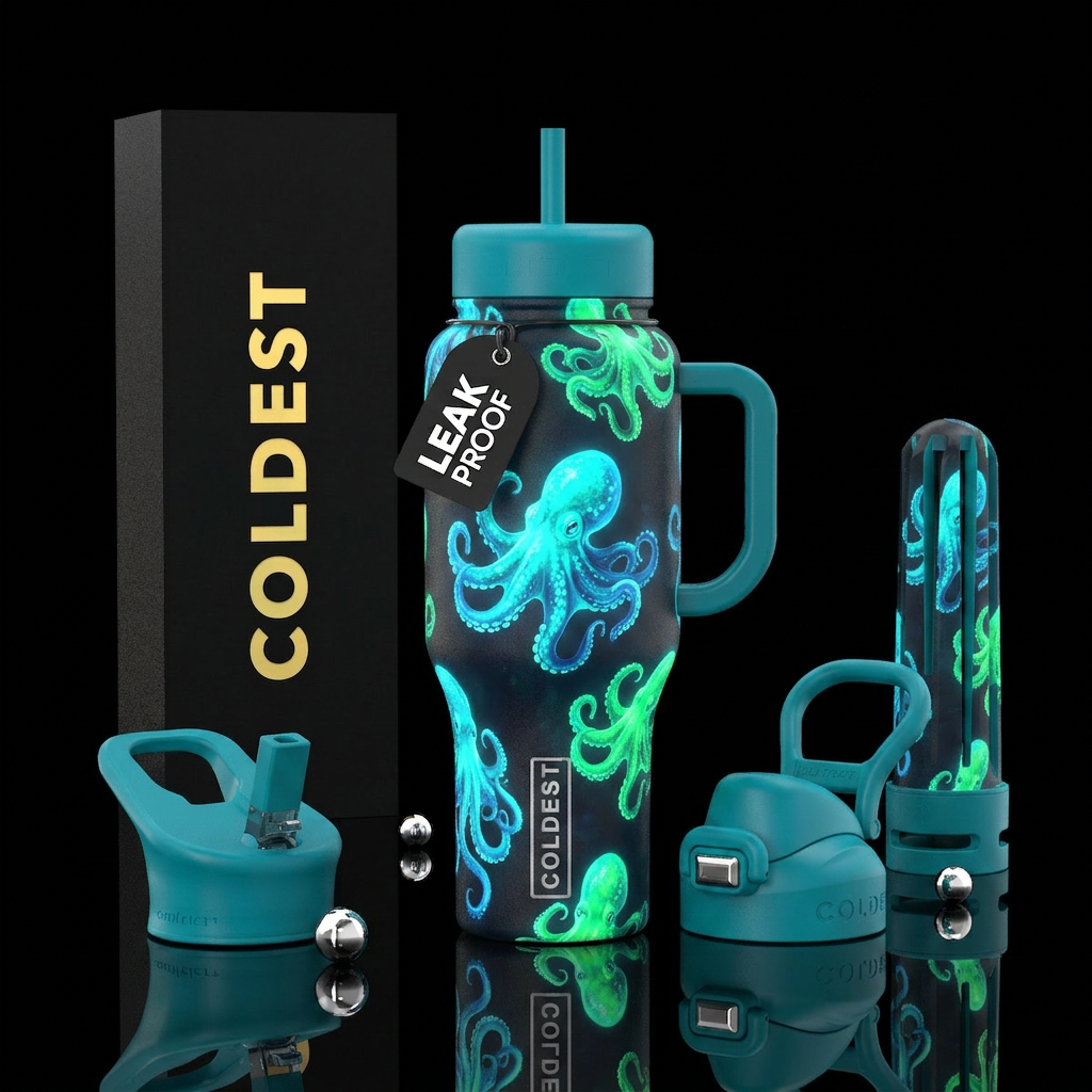 Glowie Octopus water bottle design