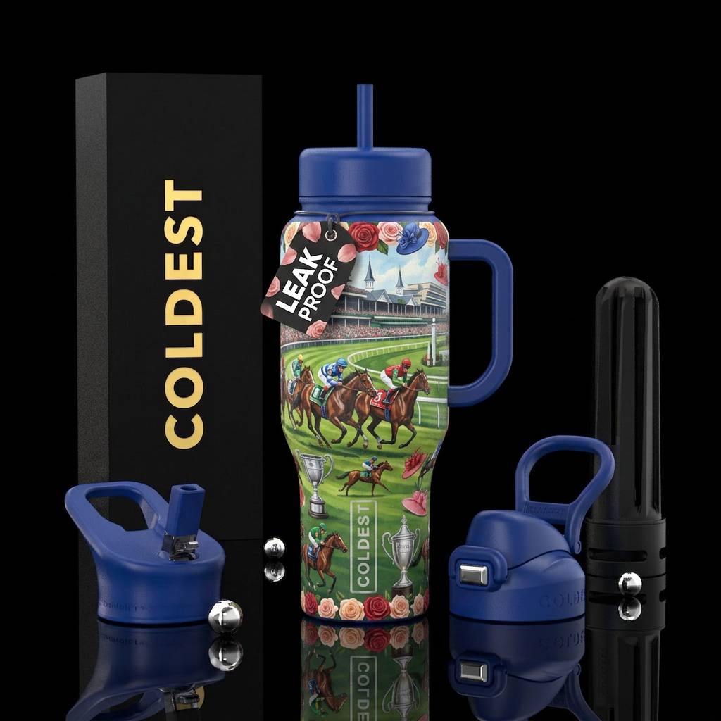 A day at the derby water bottle design