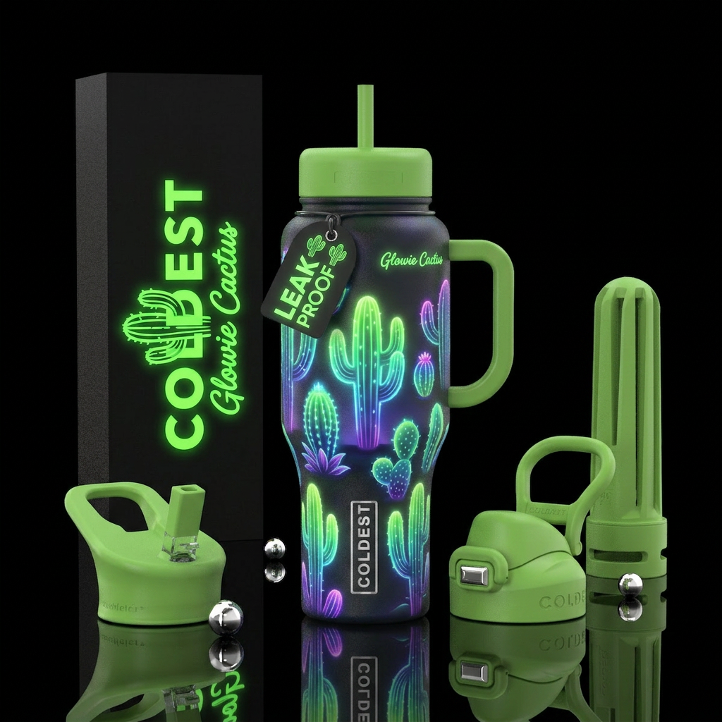 Glowie Cactus water bottle design