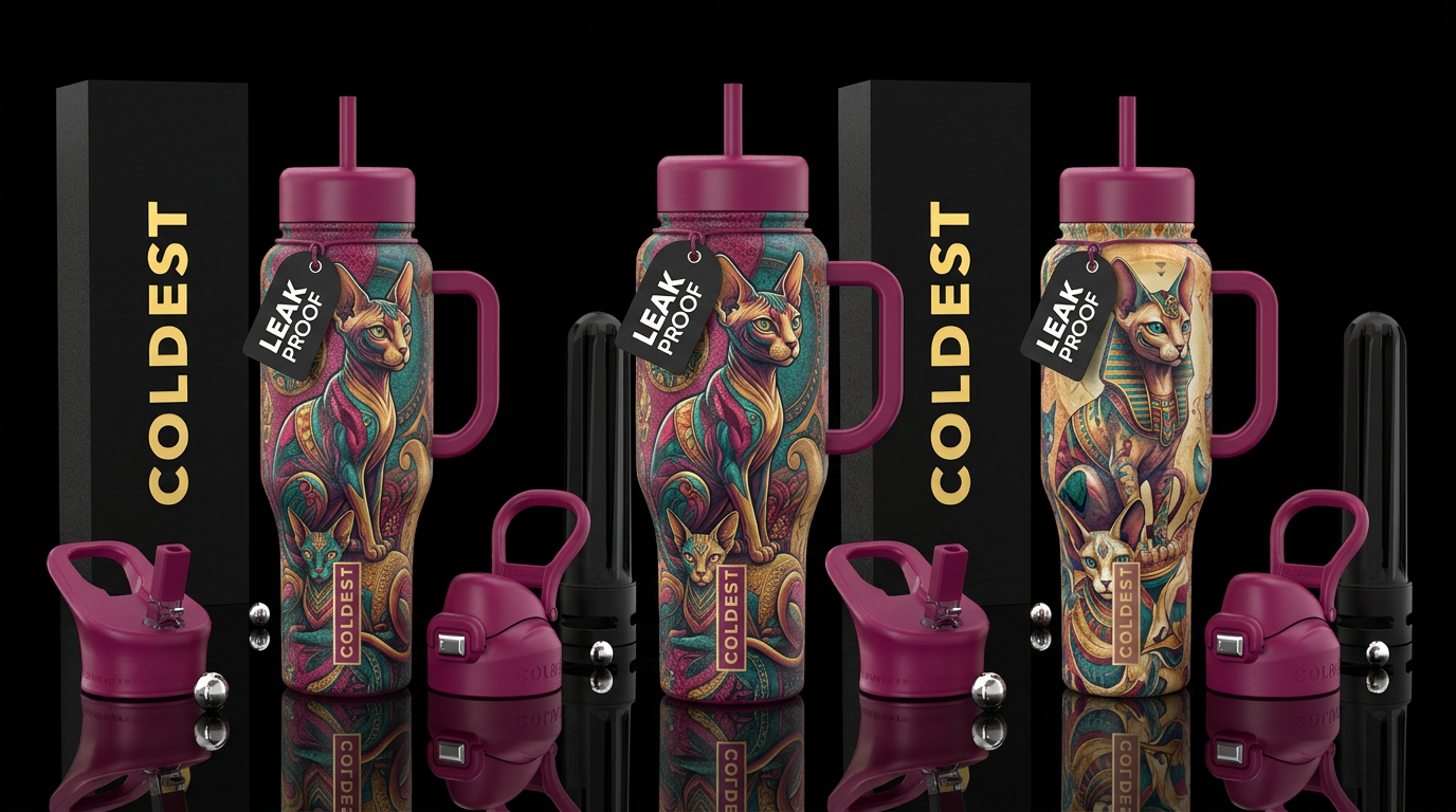 Sphinx cat water bottle design
