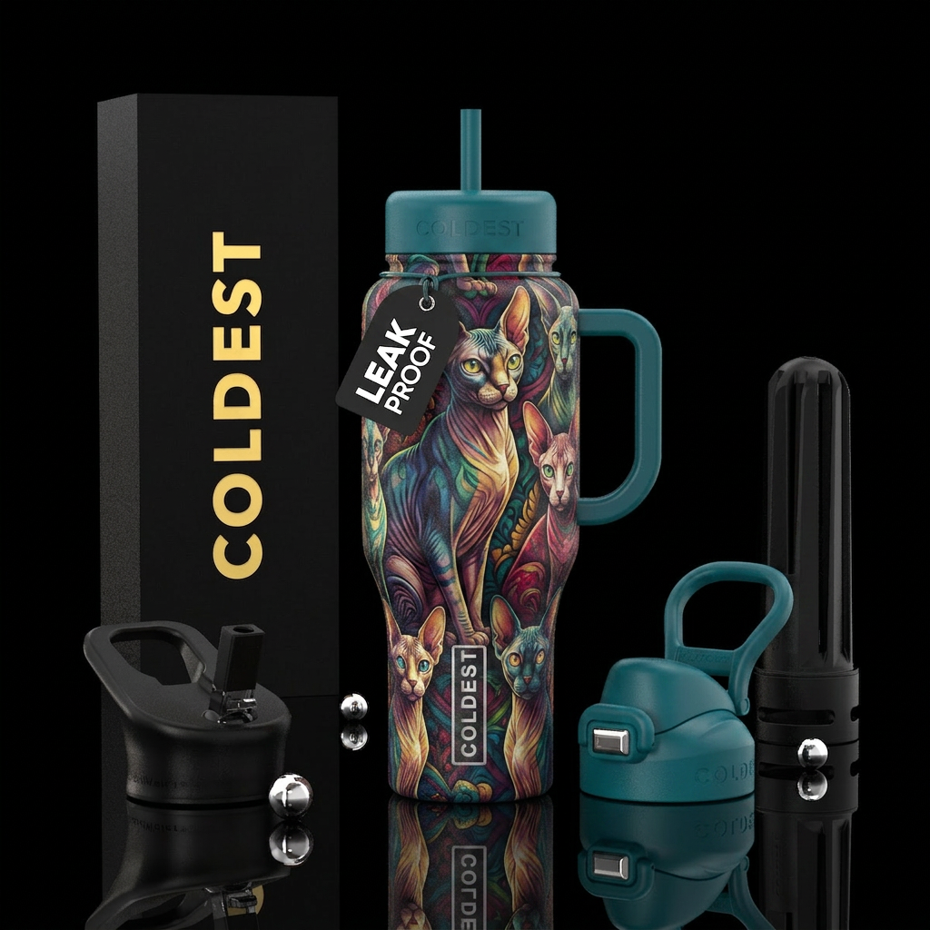 Sphinx cat water bottle design
