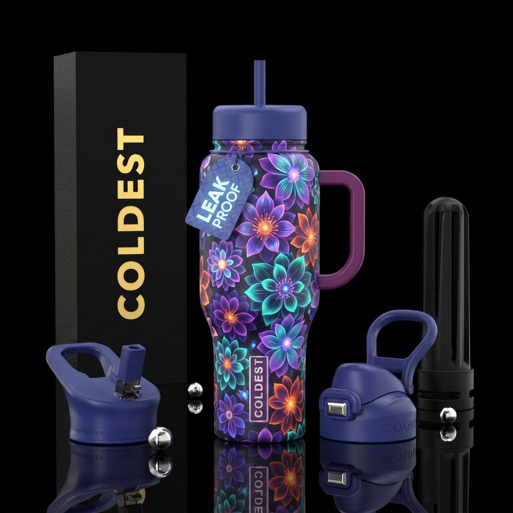 Glowie flowers water bottle design