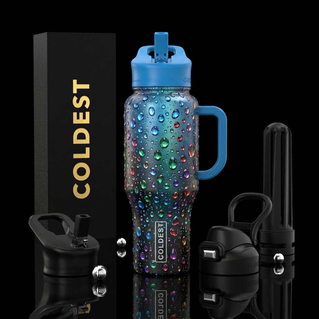 rain, rain drops water bottle design