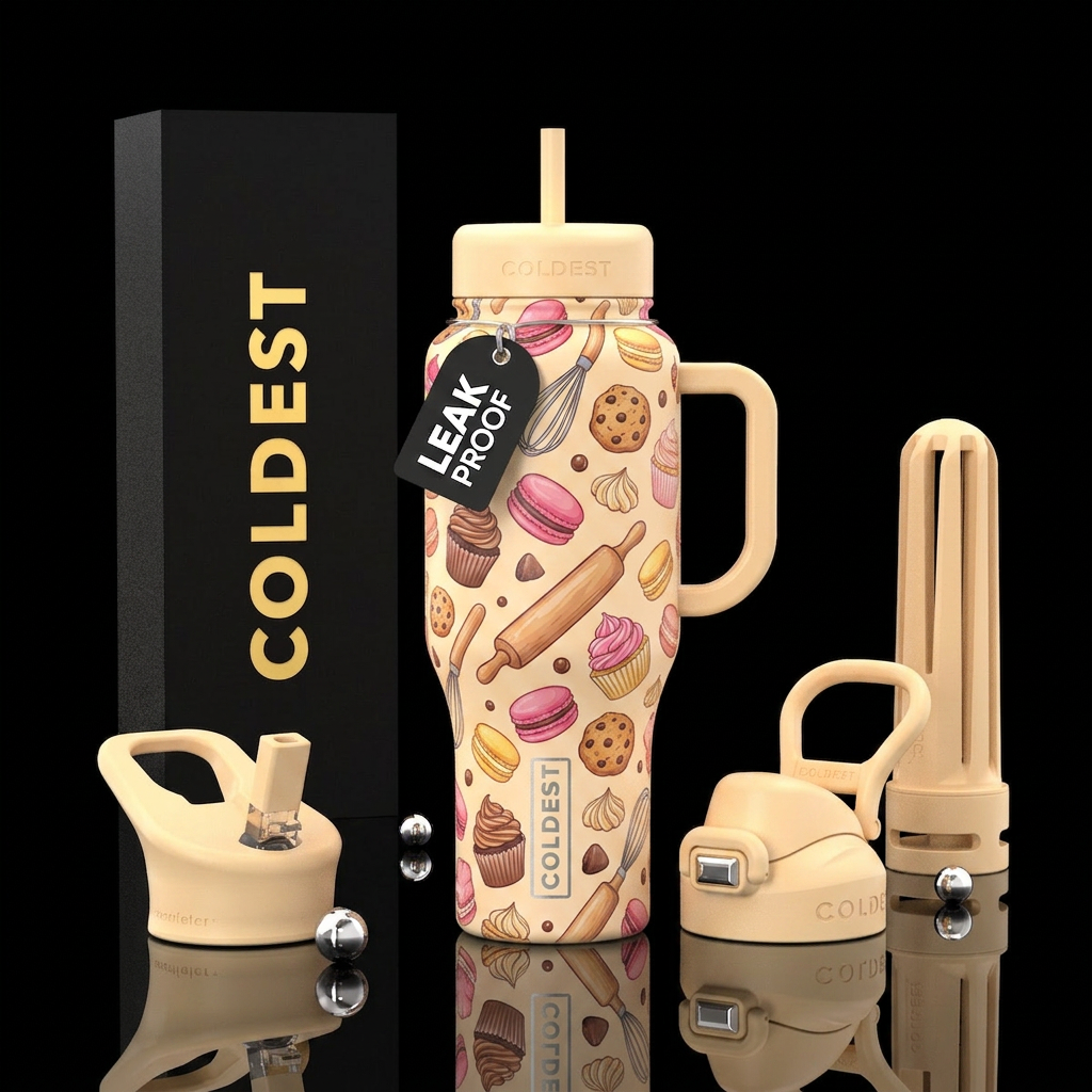 Baking goods water bottle design