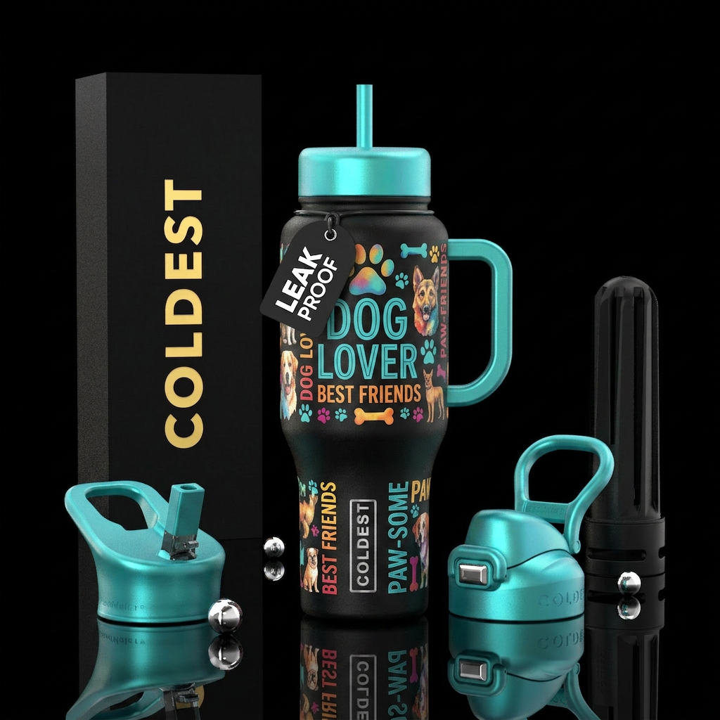 Dog lover water bottle design