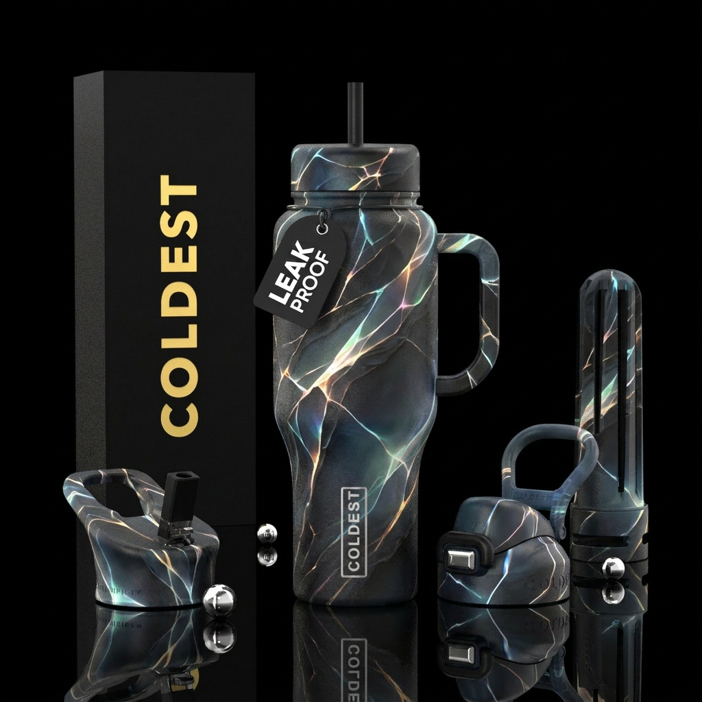 Fracture In Time water bottle design