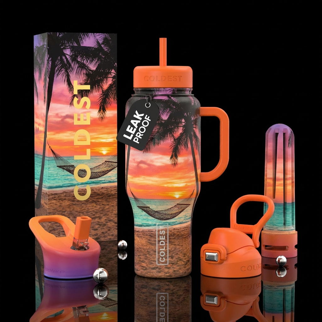 Beach day 🏖️ water bottle design
